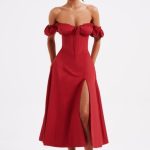 Courtney Midi Dress - Red - Image 4