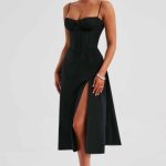 Deanna Midi Dress - Black - Image 5