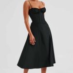 Deanna Midi Dress - Black - Image 9