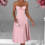 Deanna Midi Dress - Blush - Image 4