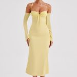 Dulce Midi Dress - Lemon - Image 9