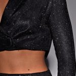 Stefania Cropped Jacket - Black Sparkle - Image 3