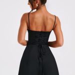 Lacey Mini Dress - Black - Image 4