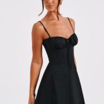 Lacey Mini Dress - Black - Image 5