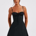 Lacey Mini Dress - Black - Image 7