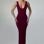 Lucinda Midi Dress - Burgundy - Image 5