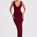 Lucinda Midi Dress - Burgundy - Image 10