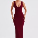 Lucinda Midi Dress - Burgundy - Image 11