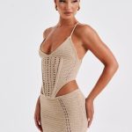 Selma Mini Skirt - Beige - Image 3