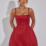 Emma Mini Dress - Red - Image 9