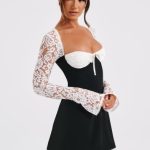 Jacinta Mini Dress - Black/White - Image 5