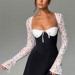 Jacinta Mini Dress - Black/White - Image 7