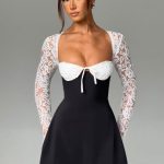Jacinta Mini Dress - Black/White - Image 8