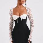 Jacinta Mini Dress - Black/White - Image 10