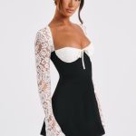 Jacinta Mini Dress - Black/White - Image 11