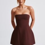 Asha Mini Dress - Brown - Image 9