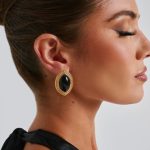 Azra Earrings - Black/Gold - Image 2