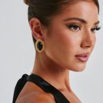 Azra Earrings - Black/Gold - Image 3