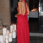 Melania Maxi Dress - Red Sparkle - Image 3