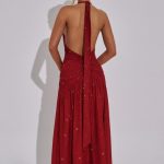 Melania Maxi Dress - Red Sparkle - Image 7