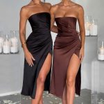 Inez Midi Dress - Chocolate - Image 3