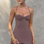Renee Mini Dress - Chocolate - Image 8