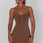 Renee Mini Dress - Chocolate - Image 10
