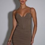 Nyla Mini Dress - Mocha - Image 7