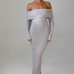 Beverley Knit Maxi Dress - Light Grey Marl - Image 2