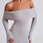 Beverley Knit Maxi Dress - Light Grey Marl - Image 8