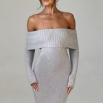Beverley Knit Maxi Dress - Light Grey Marl - Image 12