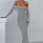 Beverley Knit Maxi Dress - Light Grey Marl - Image 13