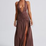 Melania Maxi Dress - Chocolate - Image 10