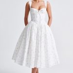 Marlena Midi Dress - White Multi Floral Print - Image 8