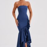 Angelina Maxi Dress - Navy - Image 3
