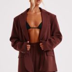 Noa Oversized Suit Jacket - Brown - Image 3