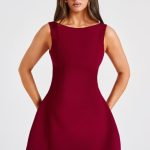 Alana Mini Dress - Wine - Image 9
