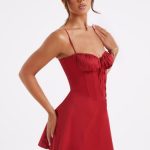 Lacey Mini Dress - Red - Image 5
