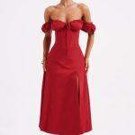 Courtney Midi Dress - Red - Image 7