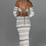 Georgia Maxi Skirt - Beige/White - Image 3