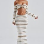 Georgia Maxi Skirt - Beige/White - Image 8