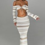 Georgia Maxi Skirt - Beige/White - Image 10