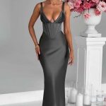 Shae Maxi Dress - Charcoal - Image 4