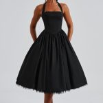 Cressida Midi Dress - Black - Image 4