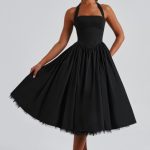 Cressida Midi Dress - Black - Image 9