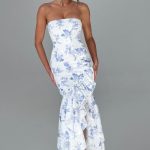 Angelina Maxi Dress - Blue Floral Print - Image 3