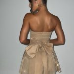 Katrina Mini Dress - Gold Sparkle - Image 2