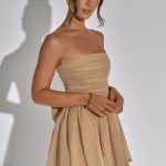 Katrina Mini Dress - Gold Sparkle - Image 8