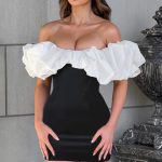 Allie Mini Dress - Black/White - Image 3