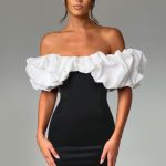 Allie Mini Dress - Black/White - Image 4